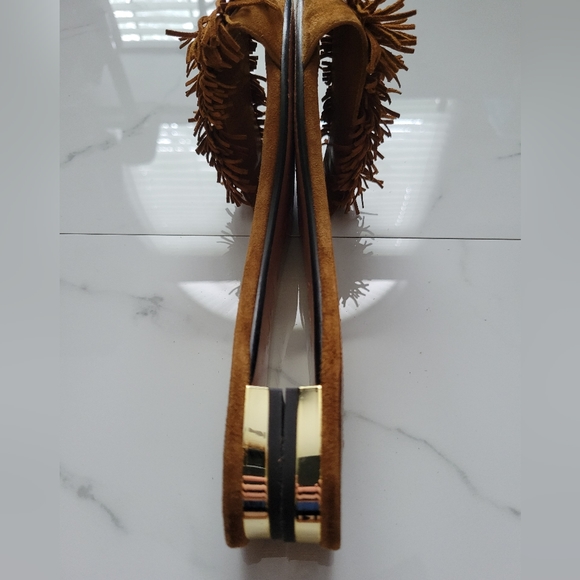 Aquazzura Italy Wild Thing Suede Flats Luxury Slide Sandals Brown EU 37 - Picture 16 of 17